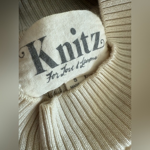 For Love And Lemons Knitz Silk Blend Ribbed Bodysuit Size S - Picture 4 of 5